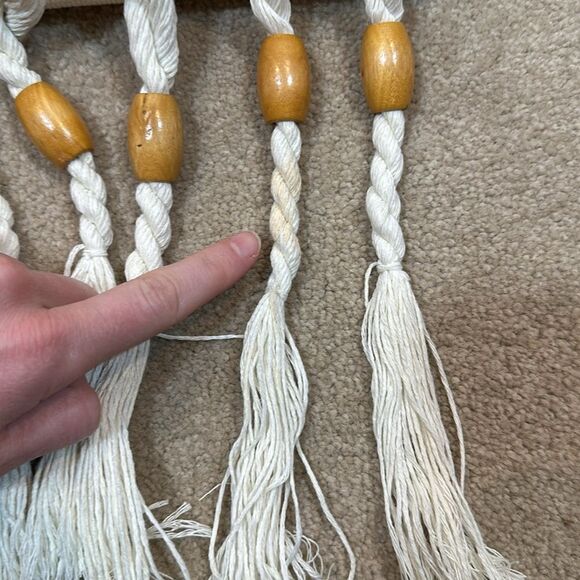 Macrame Wall Hanging Hand-Woven Tassel Tapestry Decoration Indoor Outdoor - Picture 9 of 10